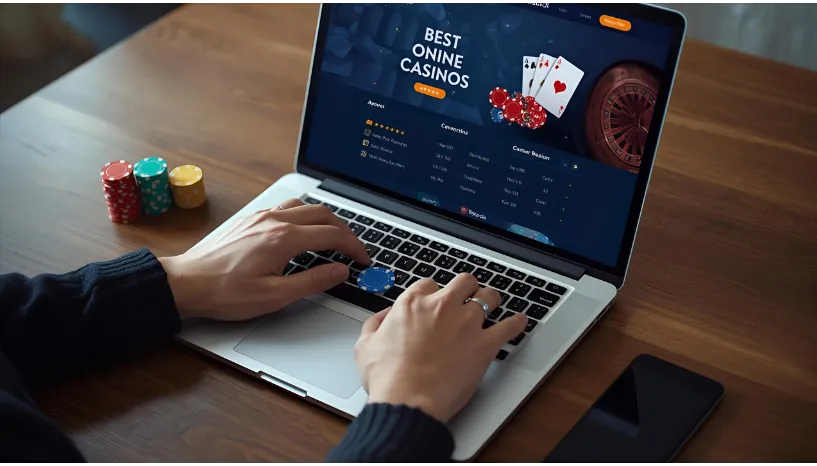 Romibet Casino Deutschland – Spieler am Laptop auf der Website der besten Online Casinos